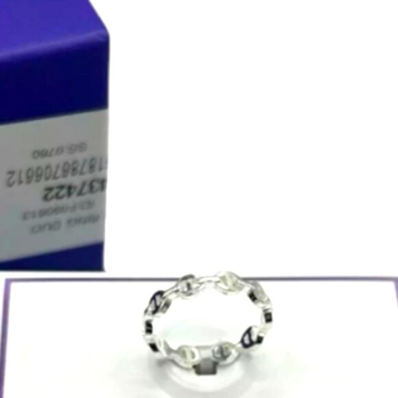 🎁NWT Macy's 18K Gold Plated Over Brass Duo Ring Size 9 Silver - Picture 1 of 7